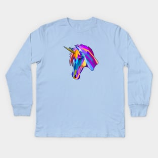 Unicorn geometrical style Kids Long Sleeve T-Shirt